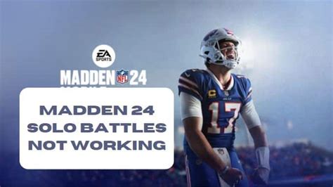 Madden 24 solo battles not working - Solo Challenges Summarize your bug PC - Solo Battles not working after 7-8-21 server refresh How often does the bug occur? Every time (100%) Steps: How can we find the bug ourselves? Log into solo battles on PC What happens when the bug occurs? I can't complete this week Solo Battles. Already in recap mode